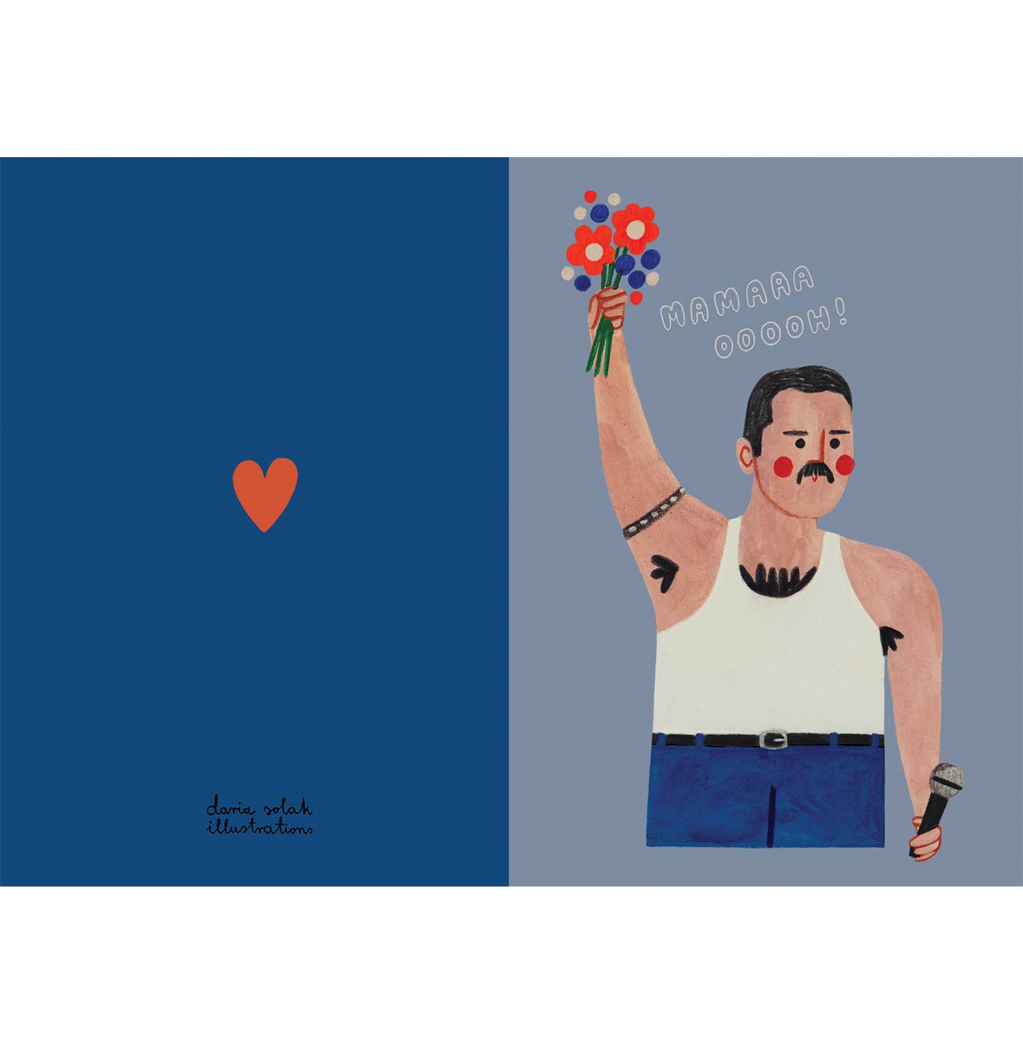 Daria Solak Illustrations - QUEEN / FREDDIE MERCURY - Grußkarte