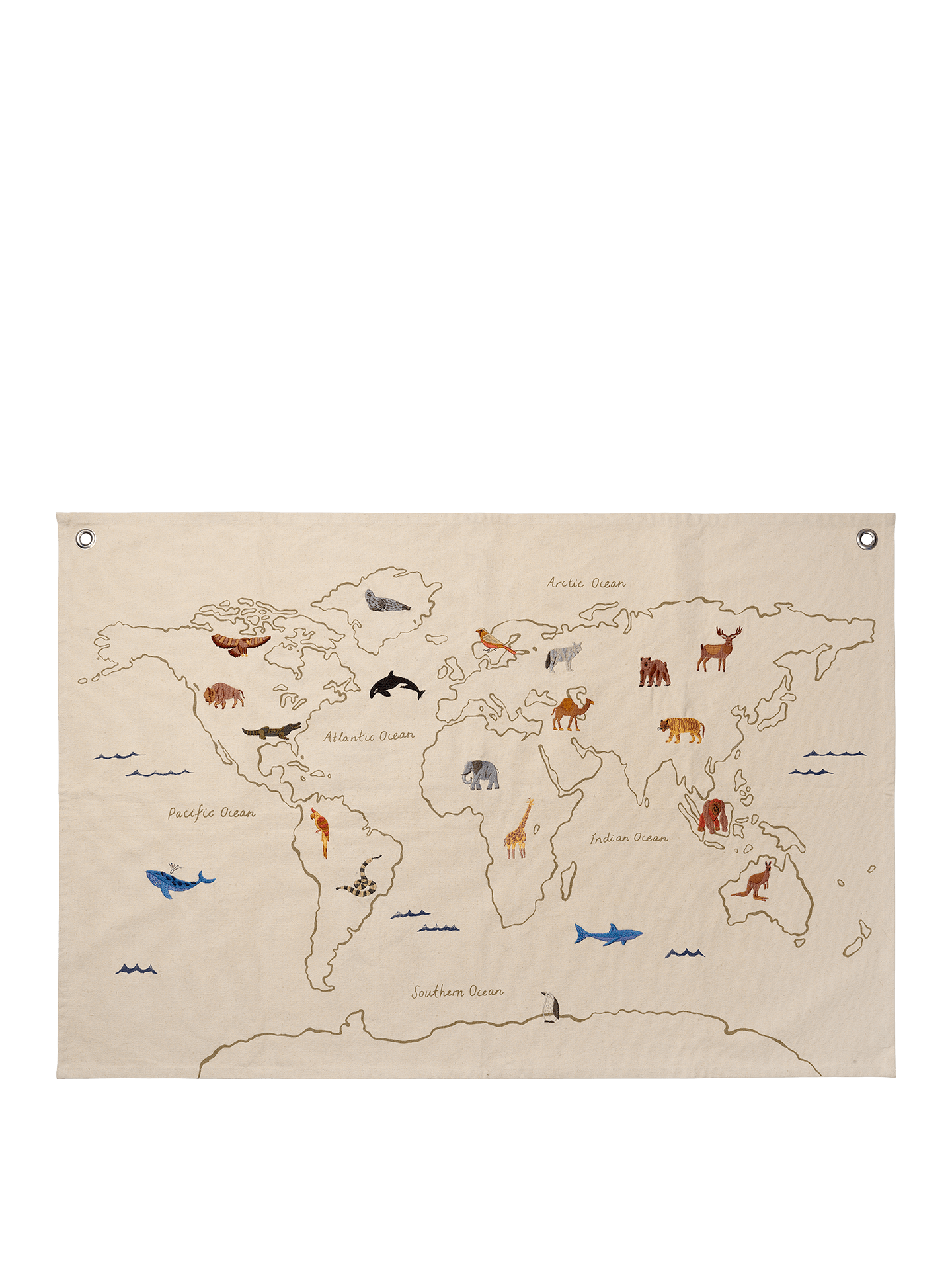 ferm LIVING - Wandteppich WORLD MAP