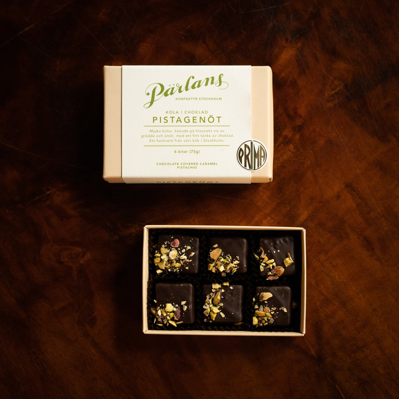 Pärlans - PISTACHIO - Karamellstücke in Schokolade