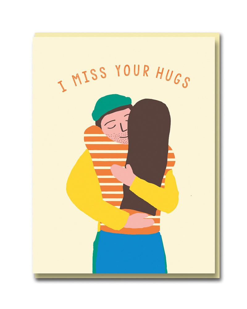 Klappkarte mit Umschlag "I miss your hugs"