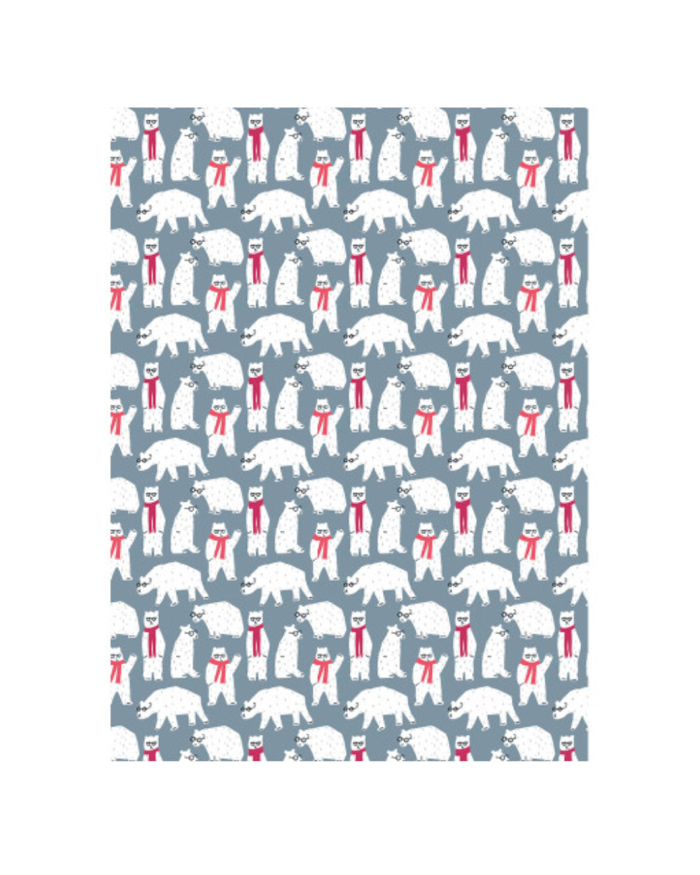Geschenkpapier POLAR PALS mit Schal - 50x70cm