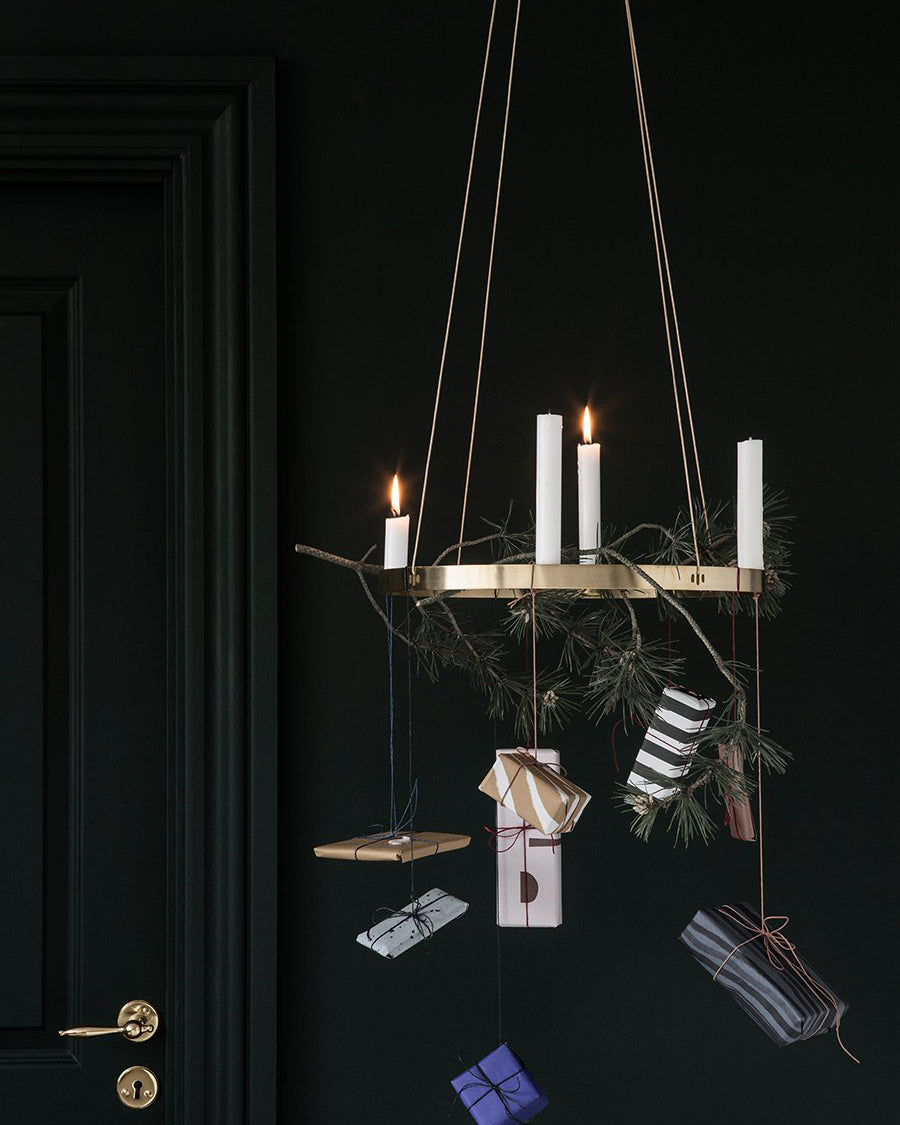ferm LIVING - Candle Holder Circle large - brass oder black brass