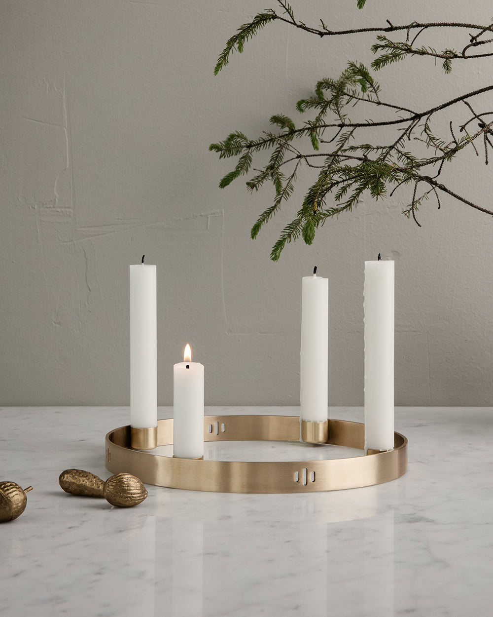 ferm LIVING - Candle Holder Circle small - brass