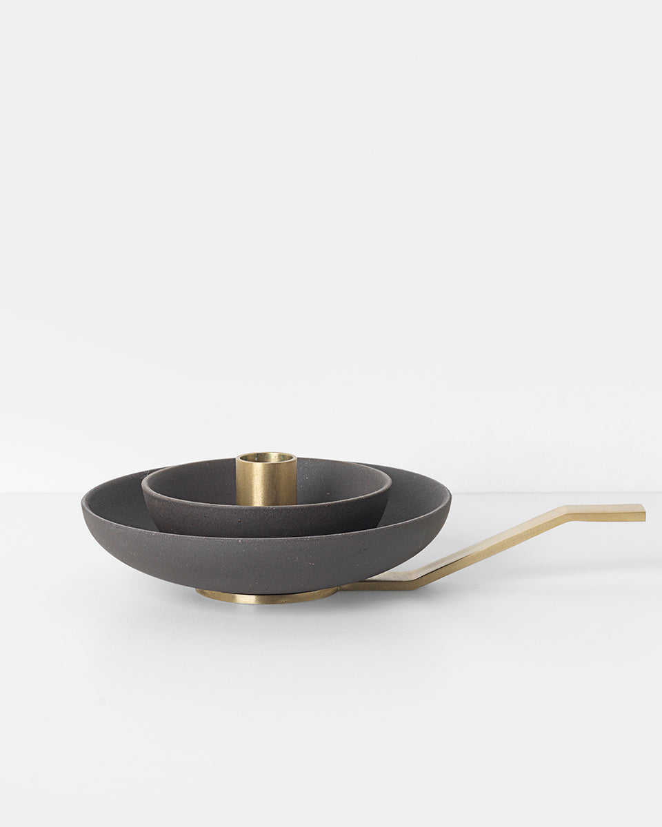ferm LIVING - Around Candle Holder - charcoal