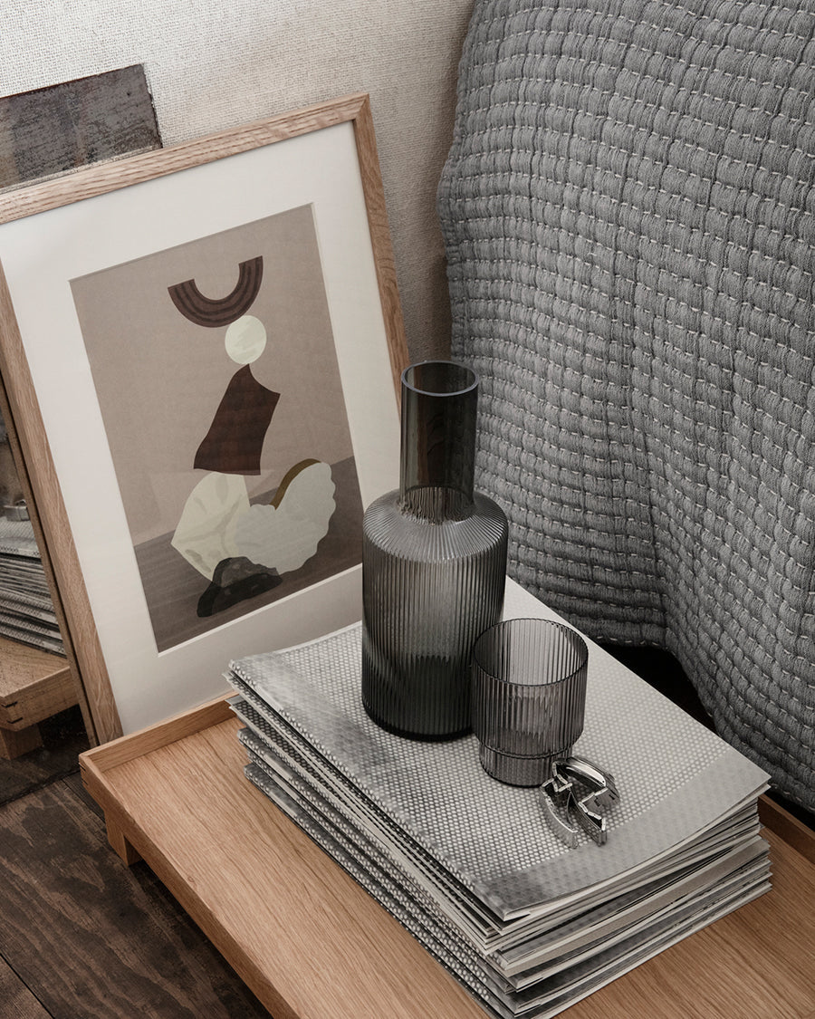 ferm LIVING - RIPPLE Gläser 4er Set - smoked grey