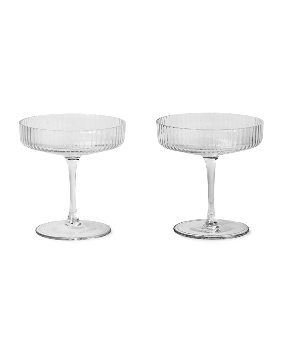 ferm LIVING - RIPPLE Champagner Gläser 2er Set - klar
