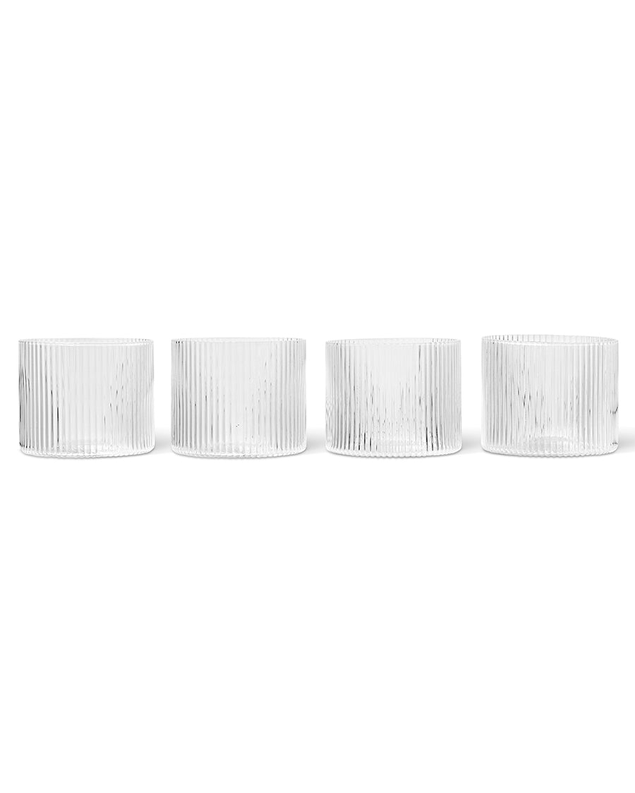 ferm LIVING - RIPPLE Low Gläser 4er Set - klar