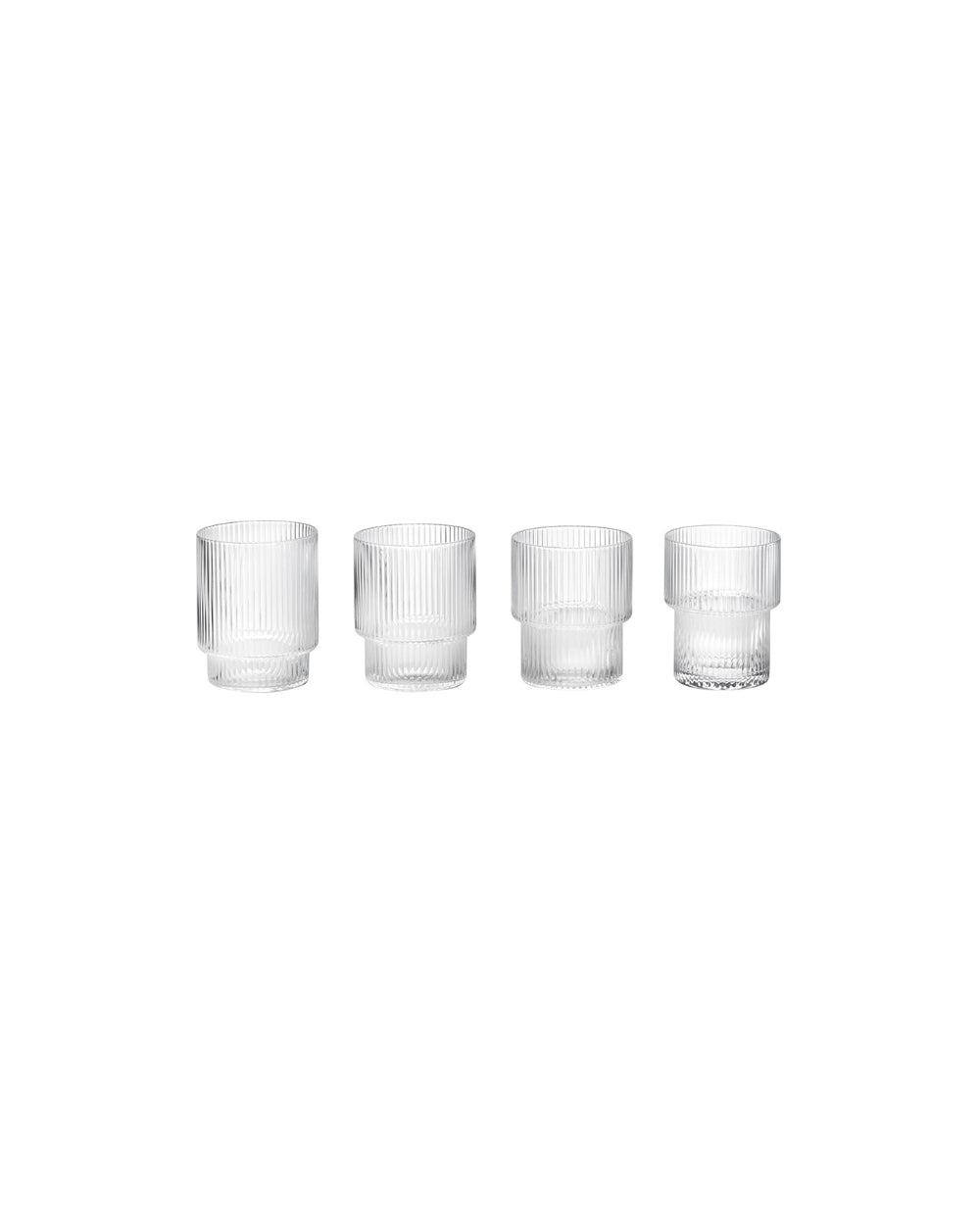 ferm LIVING - RIPPLE Shot Gläser 4er Set - klar