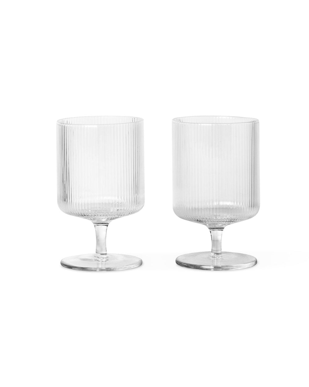 ferm LIVING - RIPPLE Weingläser 2er Set - klar