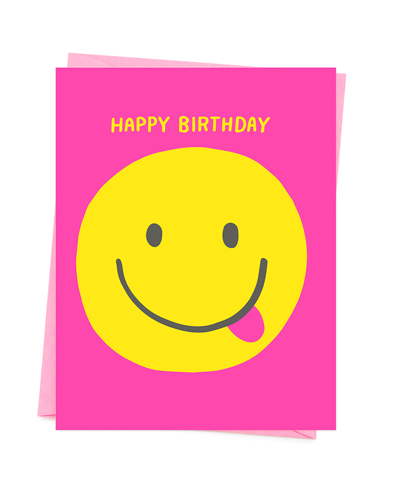 Klappkarte mit Umschlag "Happy Birthday" - Smiley