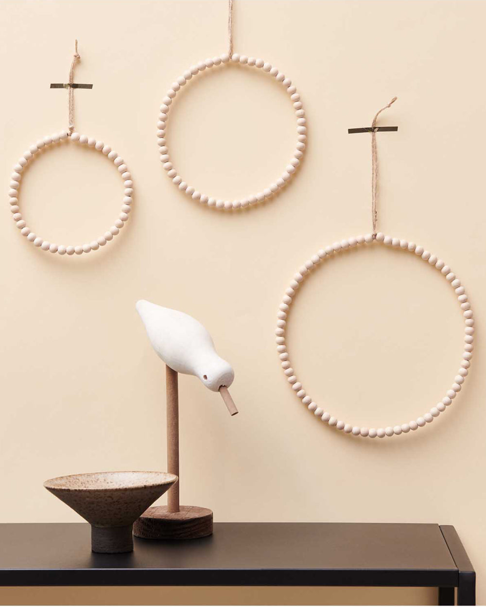 Rico Design - Deko-Ring HOLZPERLEN - drei Größen