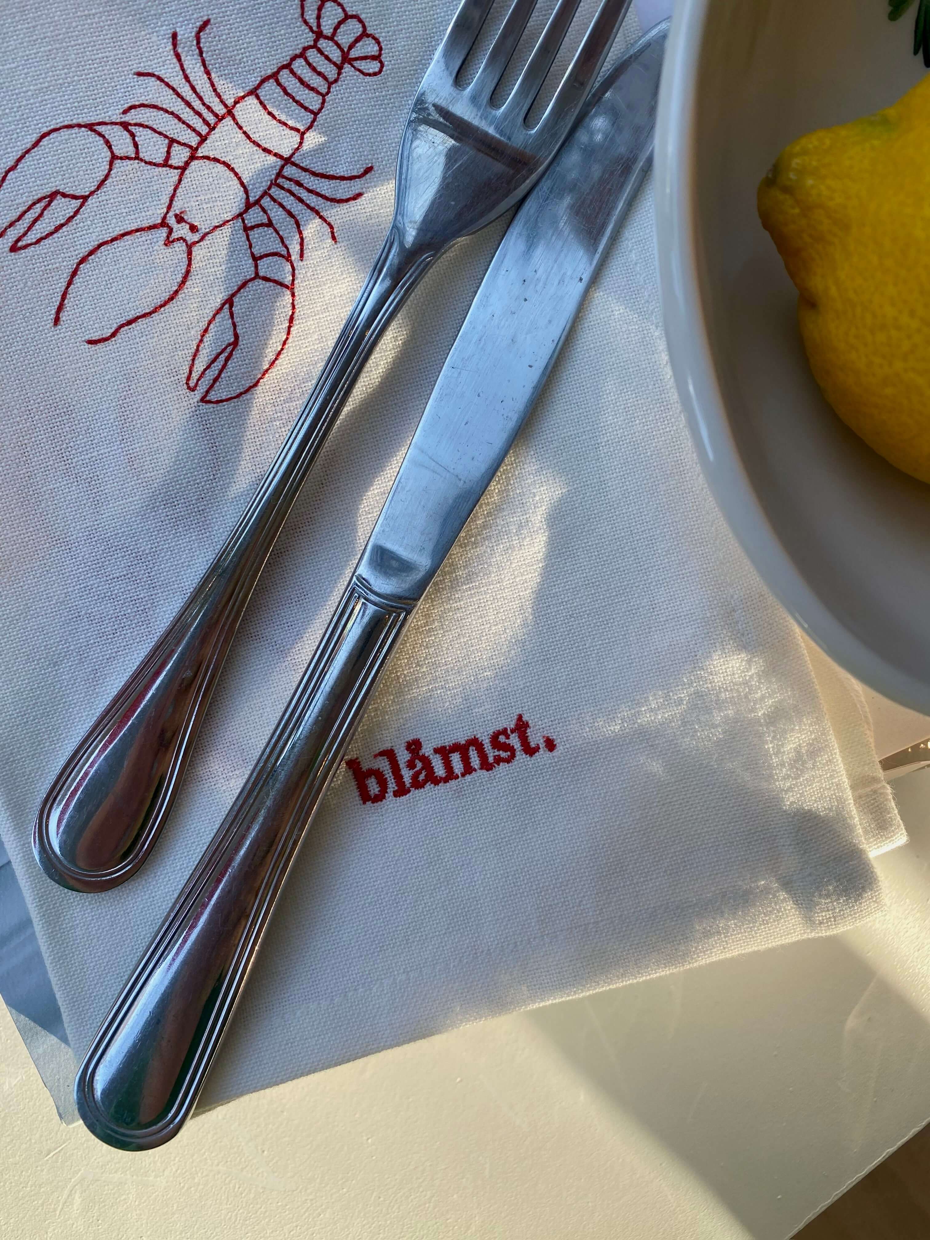 Blåmst - Hummer Stoffserviette