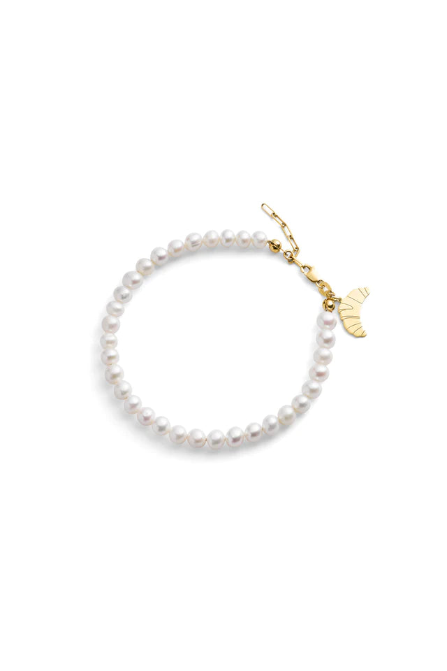 Jukserei - CROISSANT Armband - gold pearl