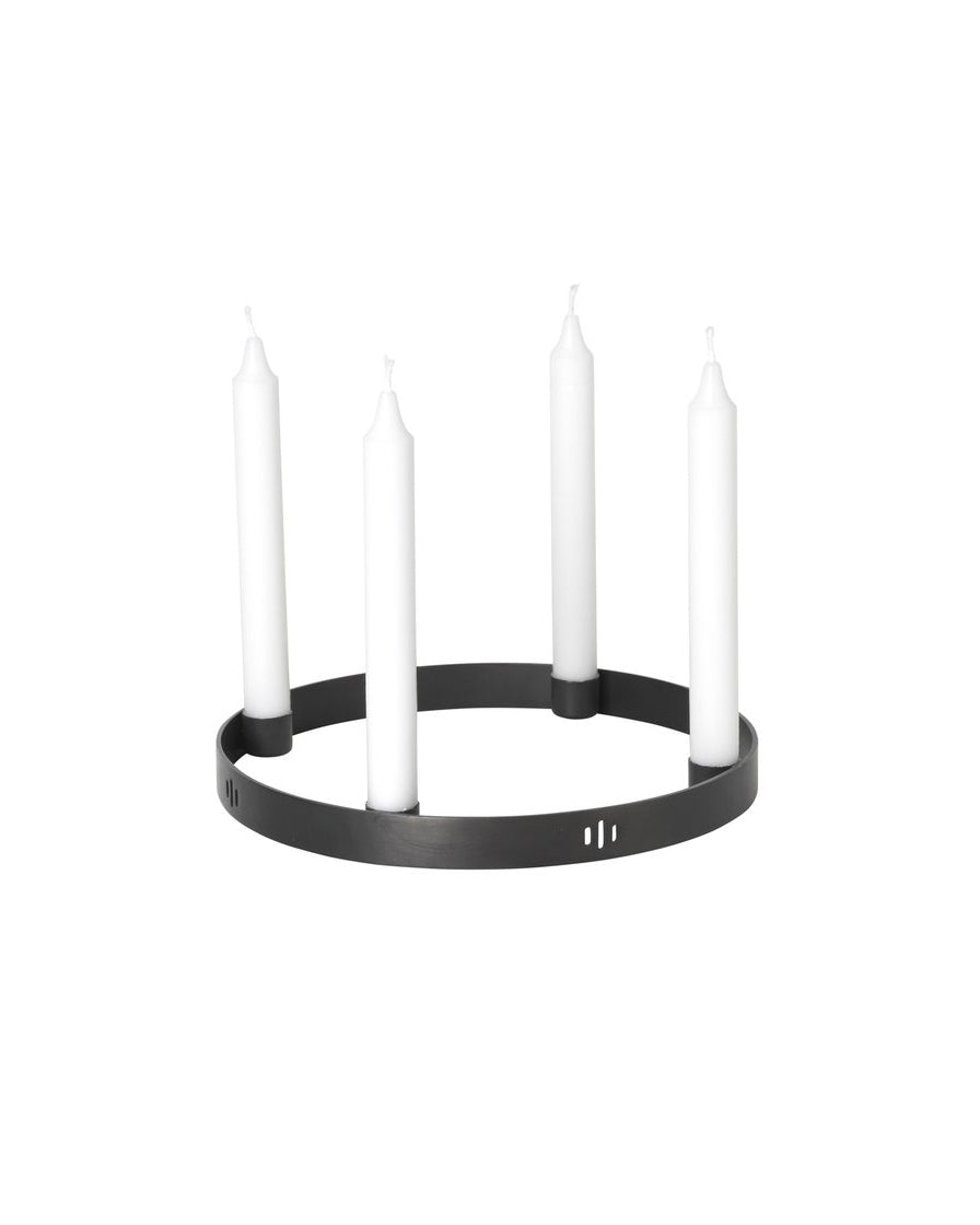 ferm LIVING - Candle Holder Circle - small - black brass