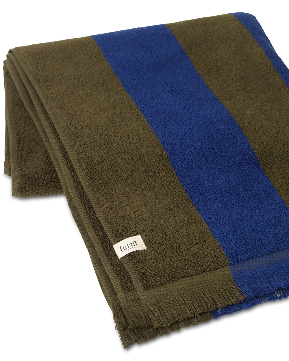 ferm LIVING - Bade-Handtuch ALEE BATH TOWEL - olive / bright blue