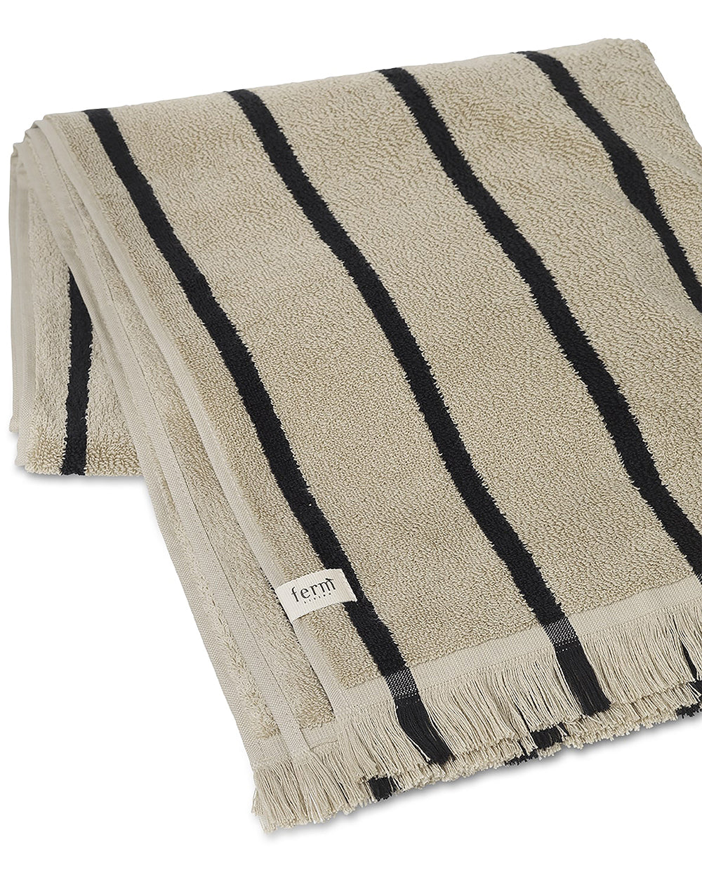 ferm LIVING - Bade-Handtuch ALEE BATH TOWEL - sand / black