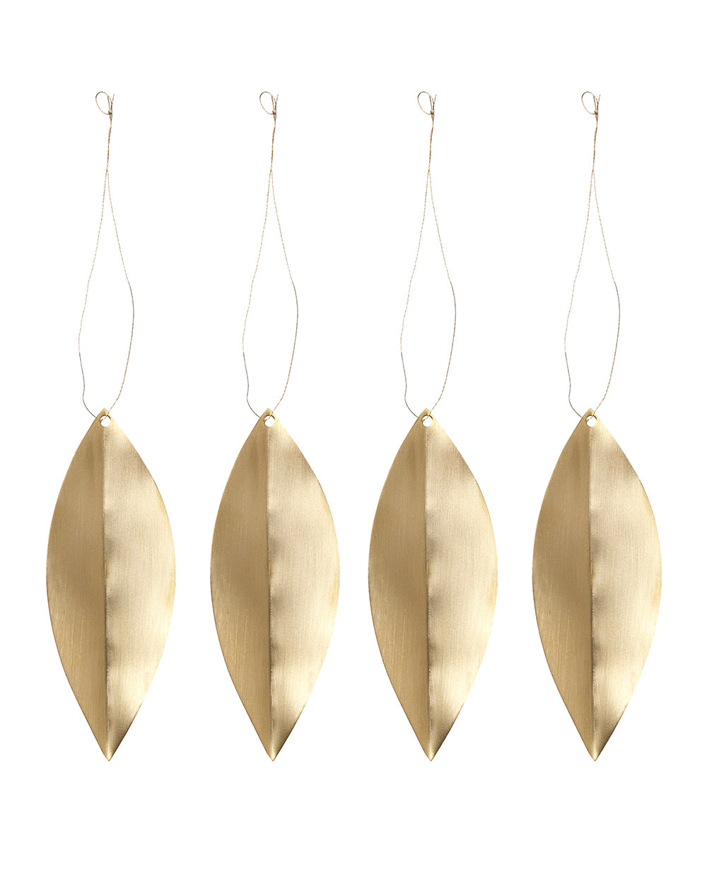 ferm LIVING - Anhänger LEAF BRASS ORNAMENTS - 4er Set