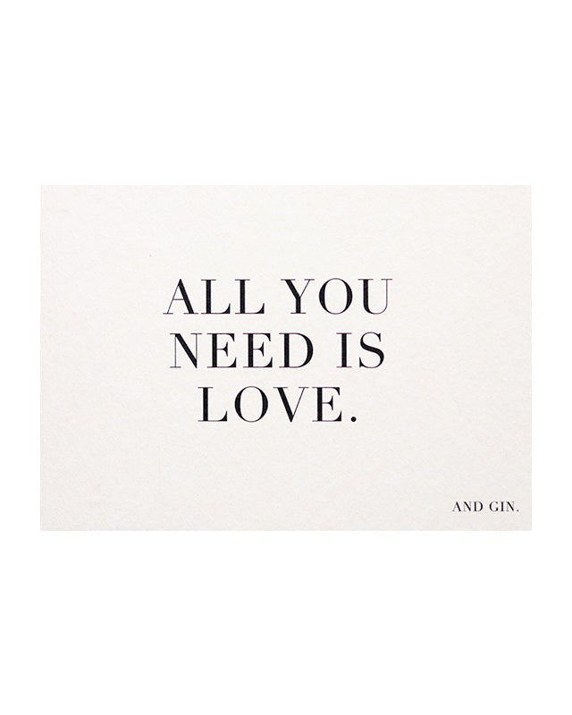 Papier Ahoi - Postkarte "All you need is love... and Gin"