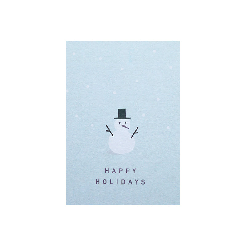 Papier Ahoi - Postkarte "Happy Holidays" - Schneemann