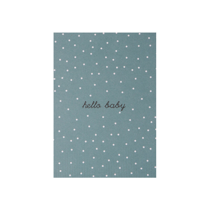 Papier Ahoi - Postkarte "hello baby" - blau