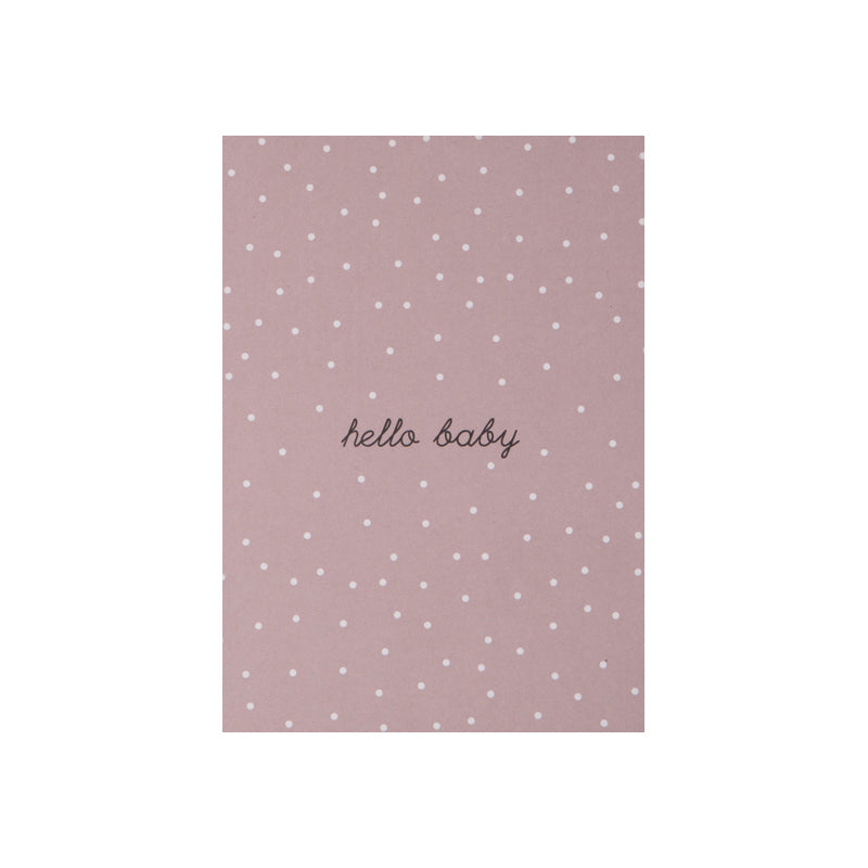 Papier Ahoi - Postkarte "hello baby" - rosa